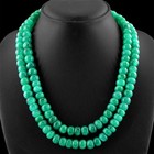 719 00 Cts Earth Mined 2 Strand Green Emerald Round Shape Beads Necklace  rs 