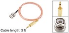 3ft Bnc Male To 3 5mm 1 8  Male Coaxial Power Audio Cable 50 Ohm