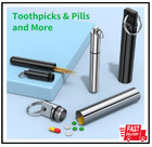 4 Pieces Metal Portable Toothpick Holder  Aluminum Alloy Pocket Toothpick Holder