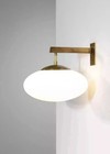 Mid Century Pair Modern Opaline Glass Wall Sconce Industrial Italian Stilnovo