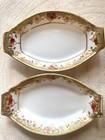 Antique Nippon Hand Painted Salt Dips Set Of 4 Porcelain Gold Trim Red Fruit