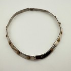 Vintage Taxco Mexico 925 Sterling Silver Nail Head Two Tone Necklace 16   70 9g