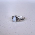 Vintage Moonstone Engagement Ring  Promise Ring  925 Sterling Silver Ring