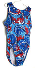 Gk Al Gymnastics Leotard Adult Large Patriotic Red White Blue Sparkly Nylon