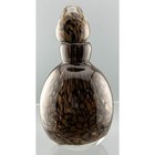 Vintage Aventurine Art Glass Perfume Bottle Black Gold Fleck 5 5 