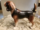 Vintage Porcelain Beagle Dog Figurine Satin Finish Numbered 4 1 2 