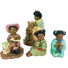 Vintage Young s Black Americana African American Children Figurine Folk Art Lot