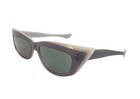 Vintage Midcentury Wide Two Tone Cat Eye Purple Sunglasses Made In France 1950s 