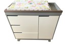 Modern Baby Changing Table Dresser W  3 Drawers   Cabinet Storage Gray White