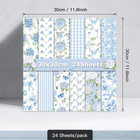 Blue Floral Scrapbook Paper 24 Sheets Double Sided Hydrangea Craft Cardstock