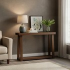 Plank beam Classic Console Table With Shelf 46 Inch Walnut