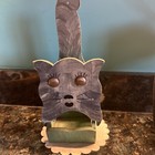 Vintage Folk Art Cat Kitty Match Box Holder Wood Handpainted 1950s 
