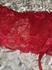 Vtg Lily Of France  Red Floral Lace Garter Belt One Size