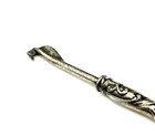 Antique Victorian Button Hook Crochet Needle Sterling Silver Handle Patent 1892