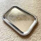 Vintage Ralph Lauren Vanity Tray Metal Silver Toned Engraved Monogram Floral