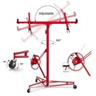 Garvee 11ft Heavy Duty Drywall Panel Lift Hoist Jack Lifter Rolling Wheel Lock R