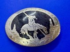 End Of The Trail Native American Indian Saga Horseback Enameled Adm Belt Buckle