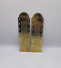 Pair Of Brass Pierced Finger Plate Push Door Handle French Antique Old Vintage