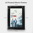 Ford V Ferrari A3 Framed Mat Damon Christian Bale Poster Signed Print Movie Fan