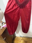 Vintage 1960s Red Satin Fringe Costume Pants Xs