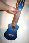 Vintage Charango Metallic Electric Blue Folk Instrument Ukulele Bandurria Rare