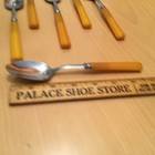 Vintage Butterscotch Bakelite Flatware Set 6 Spoons Pieces Tablespoon Size