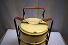 Vintage Enamelware Tiffin Carrier Traditional Lunch Box Farmhouse Kitchenalia 7