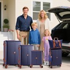 6 Piece Luggage Set With Tsa Lock Hardshell Abs pc Suitcase Blue 5-year Warranty