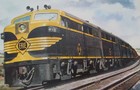 Vintage Print From A Painting Erie Railroad Diesel Locomotive Freight Train
