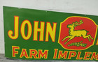Vintage John Deere Farm Implements Porcelain Enamel Sign 72x24 Inches 