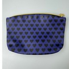 Ipsy Cosmetic Makeup Bag Zipper Pouch Purple With Black Hearts