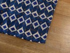  no Customs Tax  Eton Of Sweden Blue   Purple Geometric Print Silk Pocket Square
