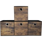 4 Pack Storage Cube Bins Open Shelf With Wood Grainthickened Fabric Box Basket