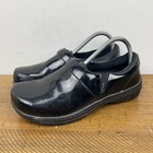 Klogs Shoes Womens 9 W Black Shiny Comfort Slip On Work Wear Nurse Clogs