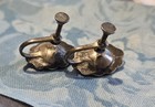 Vintage Sterling Silver Turquoise Screw Back Earrings  Southwest Native American