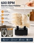 Wine Glass Polisher Glassware Drying Machine Commercial-grade 600rpm Black