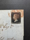 Great Britain Penny Black Sg2 Plate 1b Red Mx 4 Margins Cover To Leeds Very Fine
