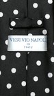 Vesuvio Napoli Black With White Polka Dots Necktie Handkerchief Matching Tie Set