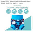 Splash About Happy Nappy Duo Reusable Swim Diaper  Under The Sea  6-12 Months