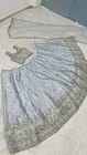 Bollywood Look Satin Silk Pastel Blue Lehenga Choli With Dupatta For Wedding