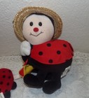 Ladybug Plush Lot 9  Flowers Inc Balloon Purse Straw Hat  Russ Beanie   Keychain