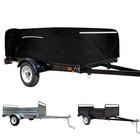 5x7 Utility Trailer Cover  600d Trailer Cover Standard Drop Gate Black