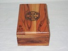 Jerusalem Keepsake Olive Wood Box Handcrafted W  Necklace Inside Vintage 