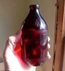 Rare Red Anchor Hocking 12 Ounce Beer Bottle Threaded Lip