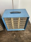 2 Vintage 18 Drawer Metal Akro-mils Small Parts Storage Organizer Cabinet Bin