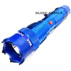 All Metal Military 230mv Led Flashlight Stun Gun Blue  W  Carrying Case