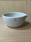 Vtg Porcelain Apothecary Pour Bowl Wspout  Anchor Mark  Laboratory Pharmacy Ware