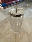 Hallmarked Edwardian Sterling Silver And Cut Crystal Dresser Jar Circa 1900