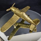 Vintage Brass Desk Collector Aviation Pilot Decor Air Plane Figure