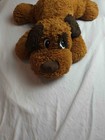 Dan Dee Dog Plush Laying Puppy Stuffed Animal Brown Sewn Eyes Pillow Floppy 25 